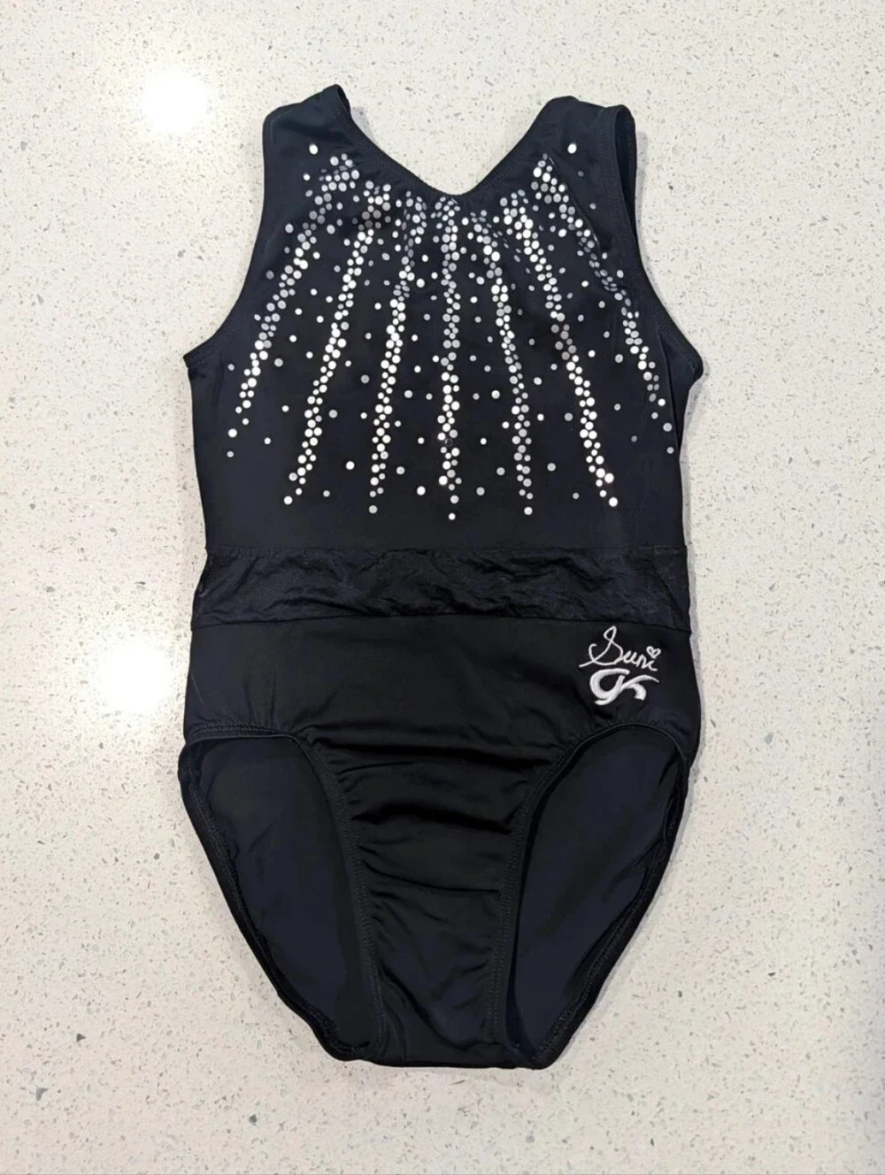 SUNI LEE Olympic GK ELITE Child Large gymnastics dance leotard CLASSIC ELEGANCE